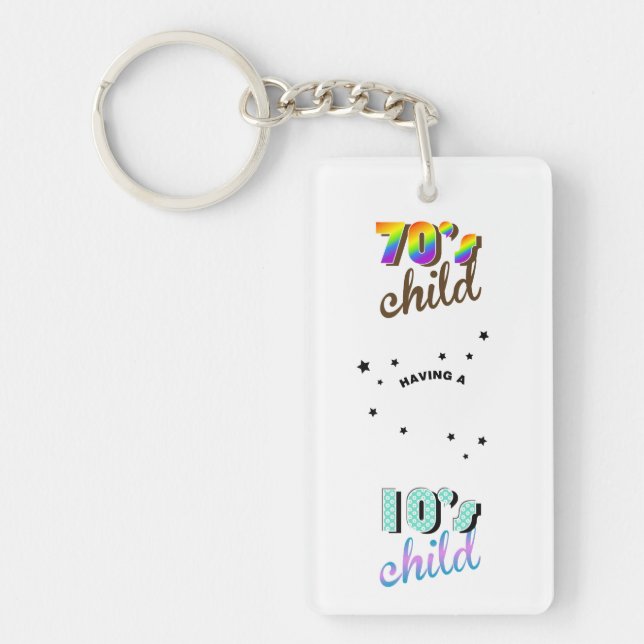 Llavero Décadas madre e hijo de los años 1970/2010 (Frente)