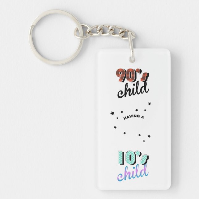 Llavero Décadas madre e hijo de los años 90 y 2010 (Frente)