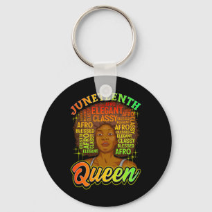 Llavero Decimoctava mujer Camisetas de junio Natural Afro