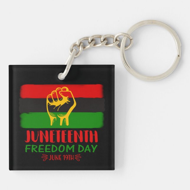 Llavero Decimosegundo Día de la Libertad Historia Negra (Atrás)