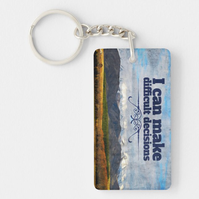 Llavero "Decisiones difíciles" Motivación Afirmación (Frente)