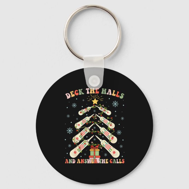 Llavero Deck The Halls &amp; Answer The Calls Cna Christma (Anverso)