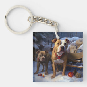 Llavero Decoración de Navidad Trineo Nevado de Pitbull