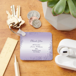 Llavero Decoración espumosa morada Purpurina Cumpleaños