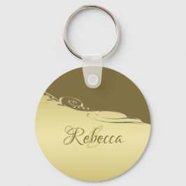 Llavero Decoración metalizado de oro de lujo sobre oro mil
