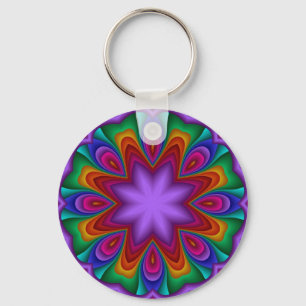 Llavero decorativo en colores del arco iris