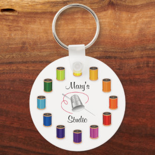 Llavero Dedal de coser, aguja e hilos