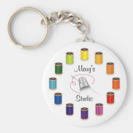 Llavero Dedal de coser, aguja e hilos