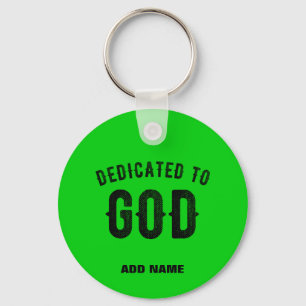 LLAVERO DEDICADO A DIOS GUAY LIME PERSONALIZADO VERDE TEXT