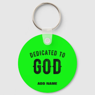 LLAVERO DEDICADO A DIOS GUAY NEON VERDE PERSONALIZADO NEGR