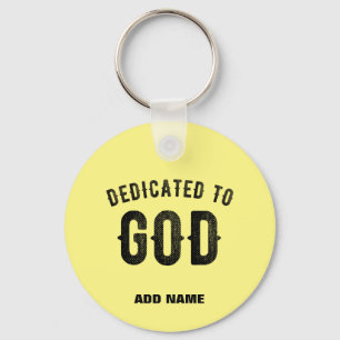 LLAVERO DEDICADO A DIOS PASTEL PERSONALIZADO AMARILLO TEXT
