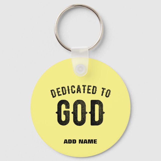 LLAVERO DEDICADO A DIOS PASTEL PERSONALIZADO AMARILLO TEXT (Anverso)