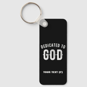 LLAVERO DEDICADO A DIOS PERSONALIZABLE GUAY TEXTO BLANCO