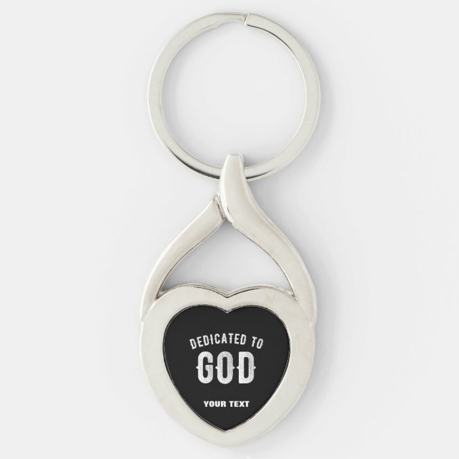 LLAVERO DEDICADO A DIOS PERSONALIZABLE GUAY TEXTO BLANCO (Anverso)