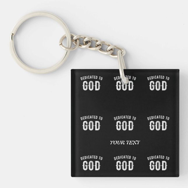LLAVERO DEDICADO A DIOS PERSONALIZABLE GUAY TEXTO BLANCO (Frente)