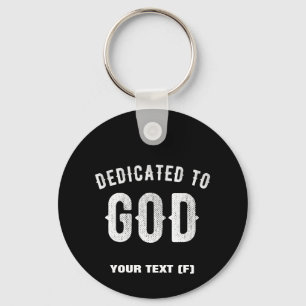 LLAVERO DEDICADO A DIOS PERSONALIZABLE GUAY TEXTO BLANCO