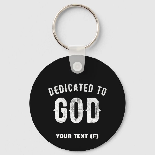 LLAVERO DEDICADO A DIOS PERSONALIZABLE GUAY TEXTO BLANCO (Anverso)