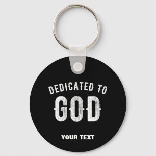 LLAVERO DEDICADO A DIOS PERSONALIZABLE GUAY TEXTO BLANCO
