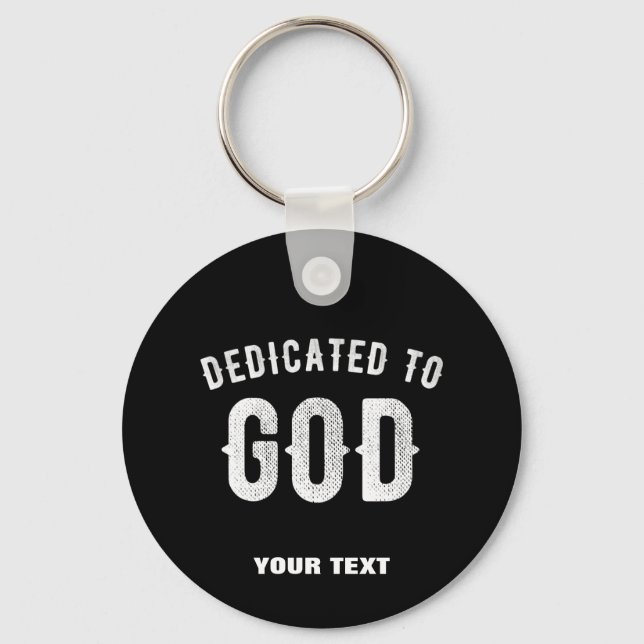 LLAVERO DEDICADO A DIOS PERSONALIZABLE GUAY TEXTO BLANCO (Anverso)