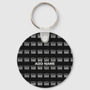 LLAVERO DEDICADO A DIOS PERSONALIZABLE GUAY TEXTO BLANCO