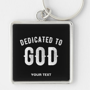 LLAVERO DEDICADO A DIOS PERSONALIZABLE GUAY TEXTO BLANCO