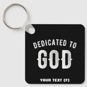 LLAVERO DEDICADO A DIOS PERSONALIZABLE GUAY TEXTO BLANCO