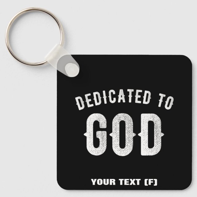 LLAVERO DEDICADO A DIOS PERSONALIZABLE GUAY TEXTO BLANCO (Anverso)