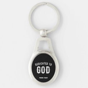 LLAVERO DEDICADO A DIOS PERSONALIZABLE GUAY TEXTO BLANCO