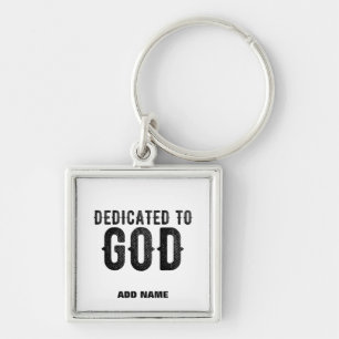 LLAVERO DEDICADO A DIOS PERSONALIZABLE GUAY TEXTO NEGRO