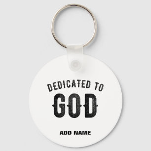 LLAVERO DEDICADO A DIOS PERSONALIZABLE GUAY TEXTO NEGRO