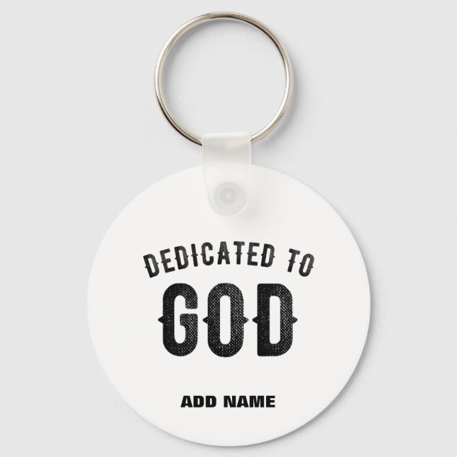 LLAVERO DEDICADO A DIOS PERSONALIZABLE GUAY TEXTO NEGRO (Anverso)