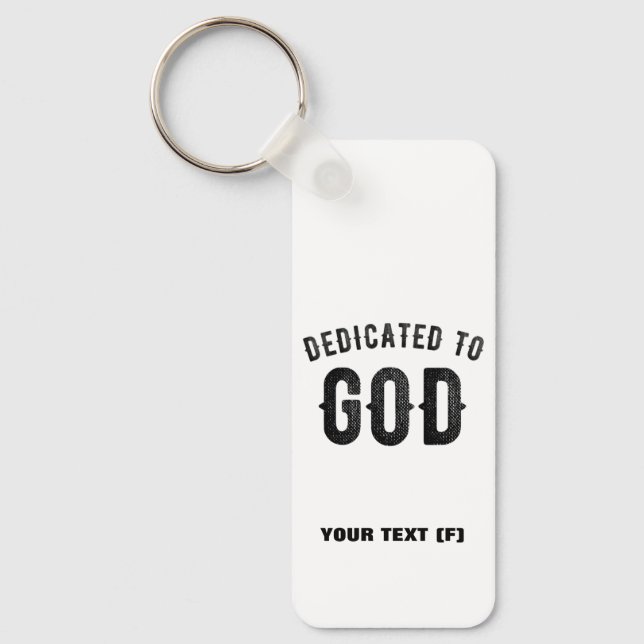 LLAVERO DEDICADO A DIOS PERSONALIZABLE GUAY TEXTO NEGRO (Anverso)
