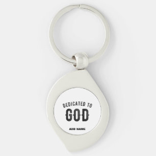 LLAVERO DEDICADO A DIOS PERSONALIZABLE GUAY TEXTO NEGRO