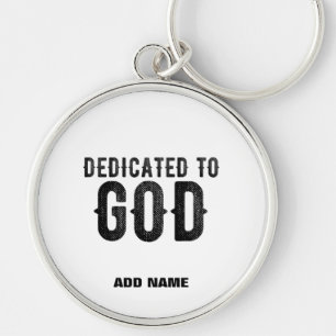LLAVERO DEDICADO A DIOS PERSONALIZABLE GUAY TEXTO NEGRO