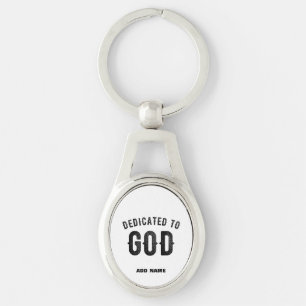 LLAVERO DEDICADO A DIOS PERSONALIZABLE GUAY TEXTO NEGRO