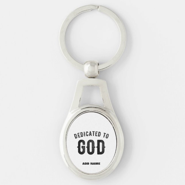 LLAVERO DEDICADO A DIOS PERSONALIZABLE GUAY TEXTO NEGRO (Anverso)