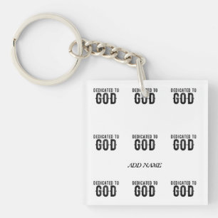 LLAVERO DEDICADO A DIOS PERSONALIZABLE GUAY TEXTO NEGRO