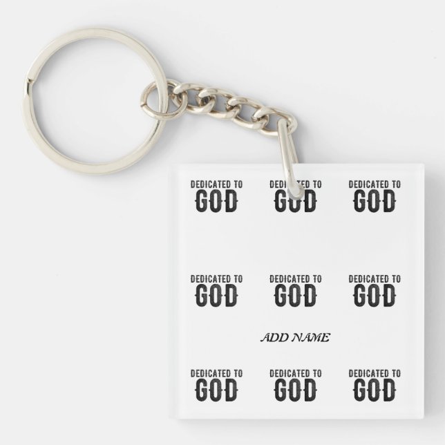 LLAVERO DEDICADO A DIOS PERSONALIZABLE GUAY TEXTO NEGRO (Frente)