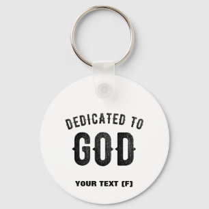 LLAVERO DEDICADO A DIOS PERSONALIZABLE GUAY TEXTO NEGRO