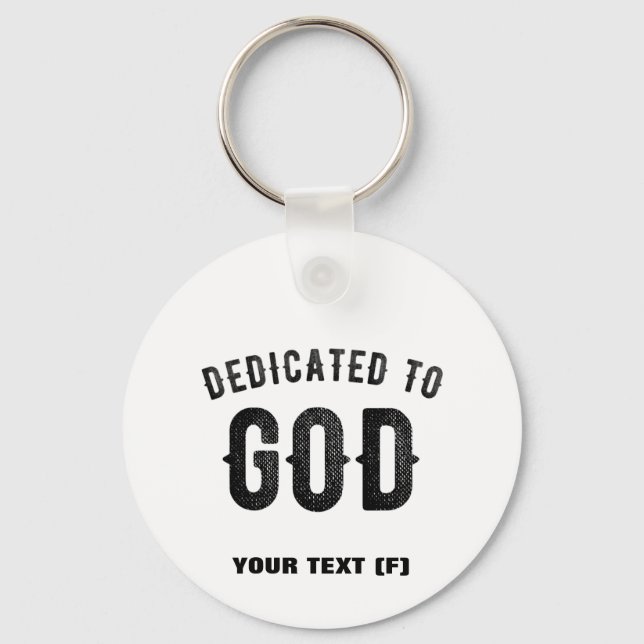 LLAVERO DEDICADO A DIOS PERSONALIZABLE GUAY TEXTO NEGRO (Anverso)