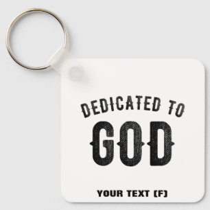 LLAVERO DEDICADO A DIOS PERSONALIZABLE GUAY TEXTO NEGRO