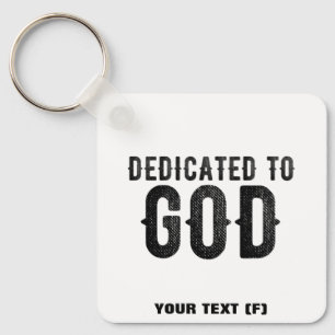 LLAVERO DEDICADO A DIOS PERSONALIZABLE GUAY TEXTO NEGRO