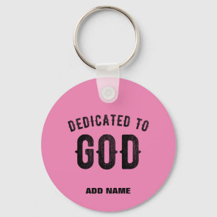 LLAVERO DEDICADO A DIOS ROJO ROSA CALIENTE PERSONALIZADO T