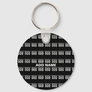 LLAVERO DEDICADO A DIOS TEXTO BLANCO PERSONALIZABLE GENIAL