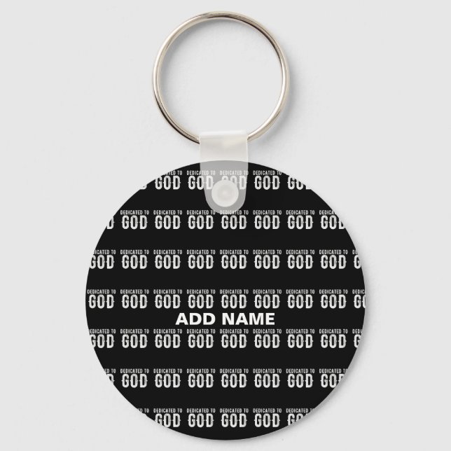 LLAVERO DEDICADO A DIOS TEXTO BLANCO PERSONALIZABLE GENIAL (Anverso)