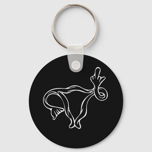 Llavero Dedo medio Uterus Pro-elección (Anverso)