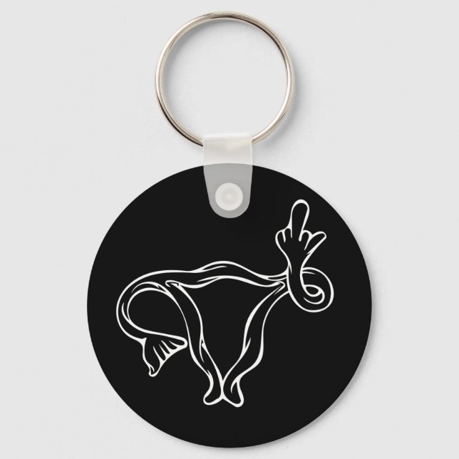 Llavero Dedo medio Uterus Pro-elección (Anverso)