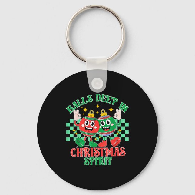 Llavero Deep In Christmas Bauble Festive Checkered Xmas  (Anverso)