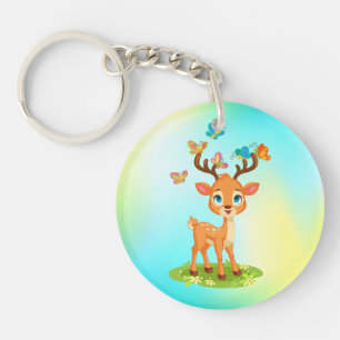Llavero Deer bebé con mariposas-23475