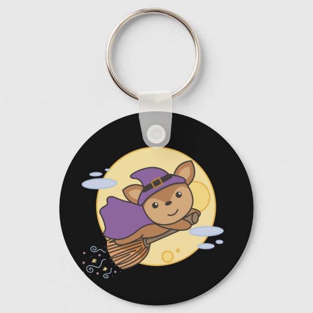 Llavero Deer Halloween Witch Kids Witch Costume Keychain (Anverso)